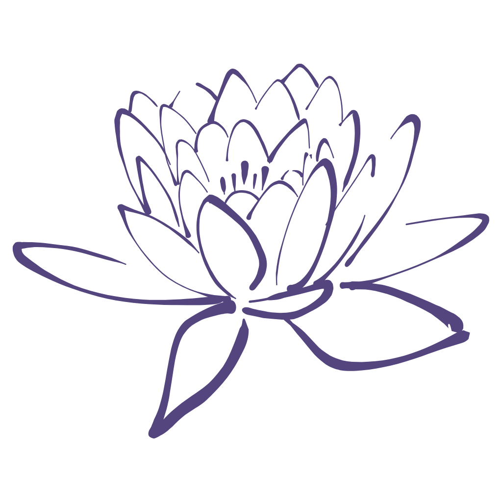 dark purple lotus flower sketch