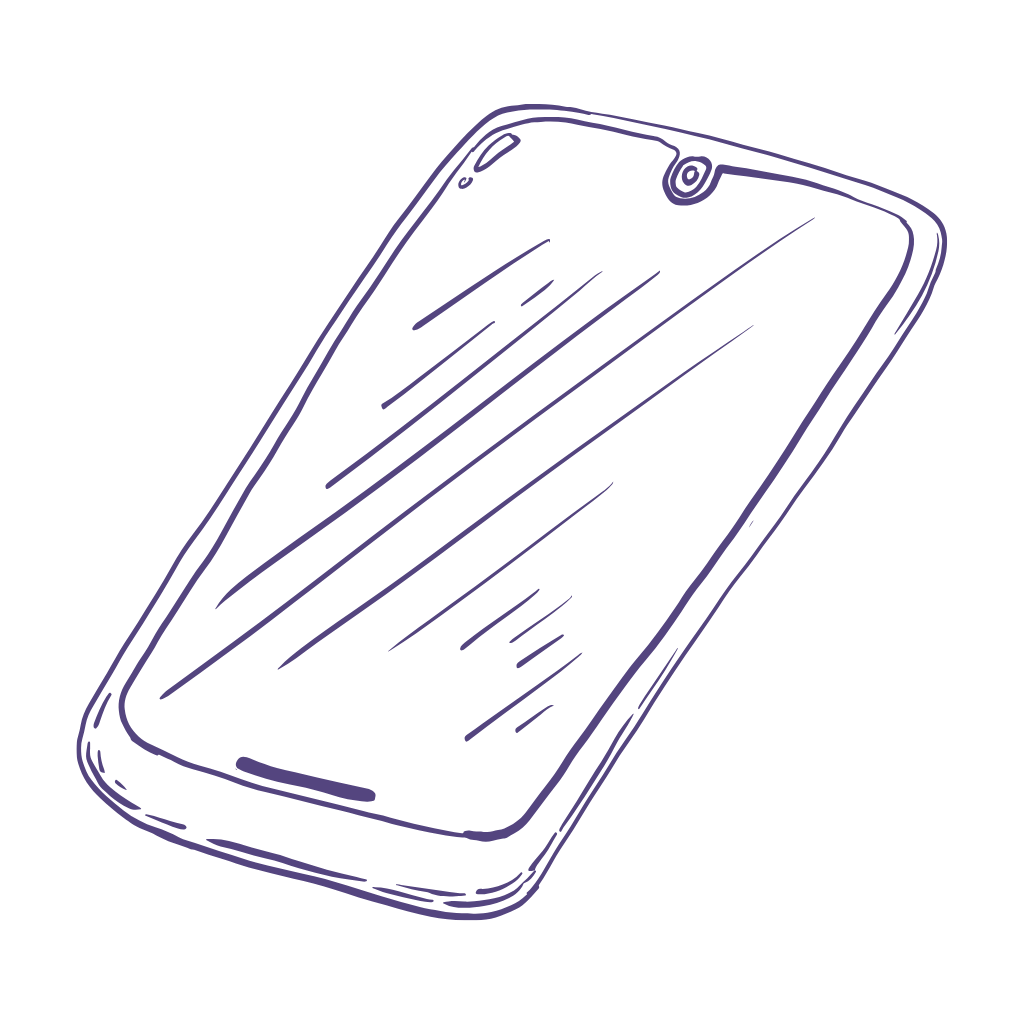 dark purple smart phone sketch